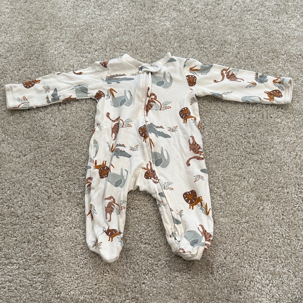 Carter's Cream Animal Print Kids Footie